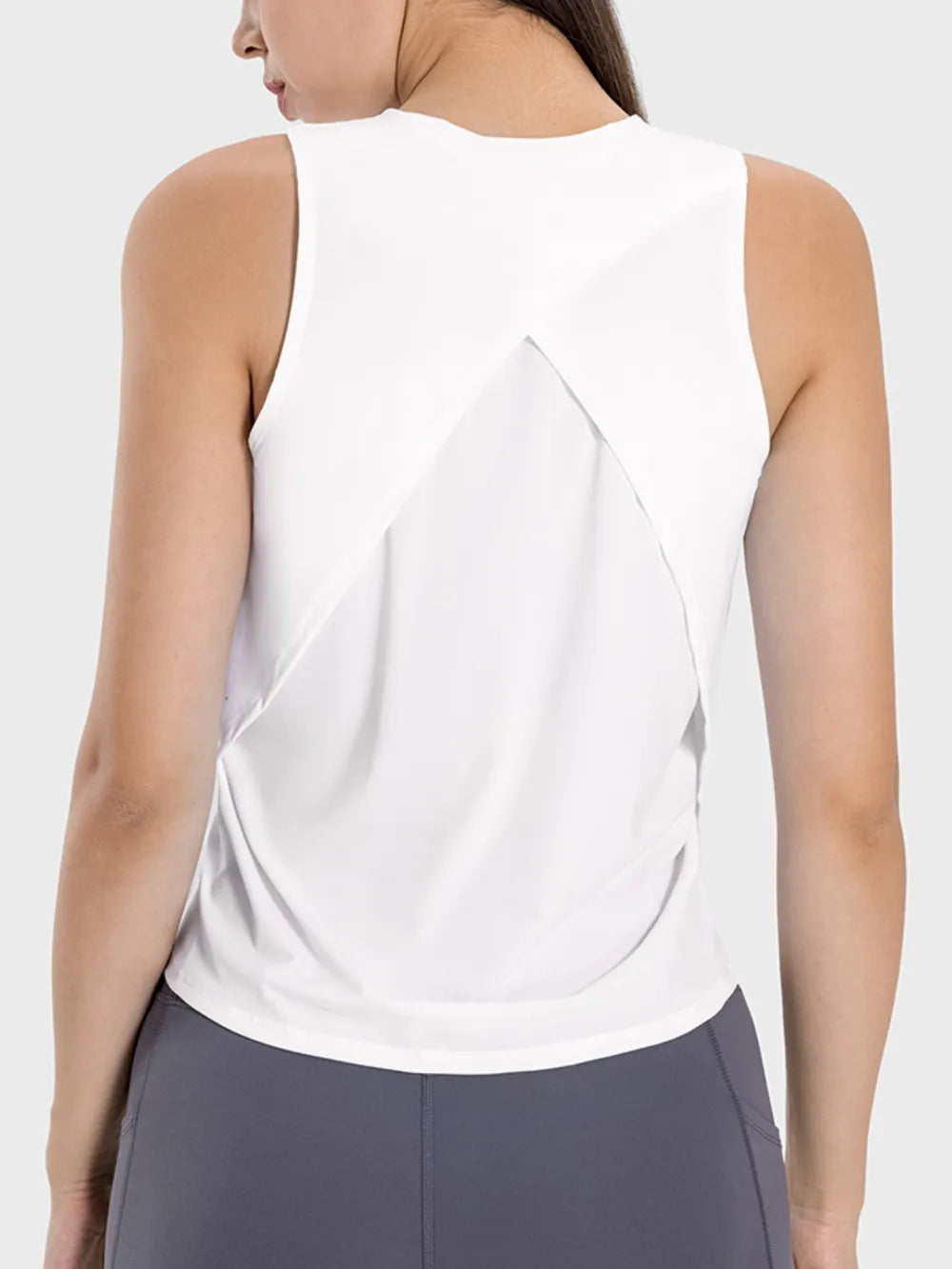 Round Neck Active Tank – Lightweight Nylon (Plus Sizes)
