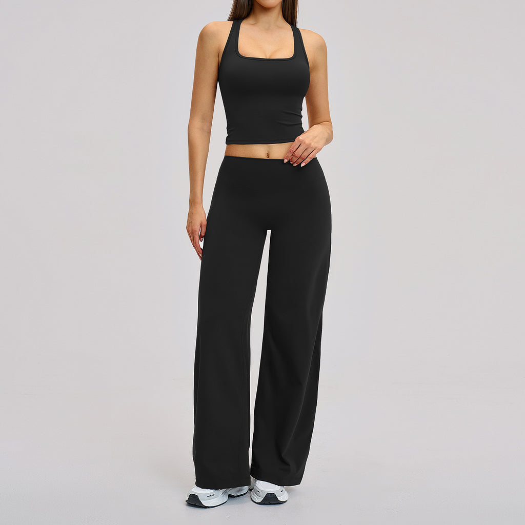 Women's Fleece-Lined Backless Activewear Set | Running & Yoga Fitness Suit