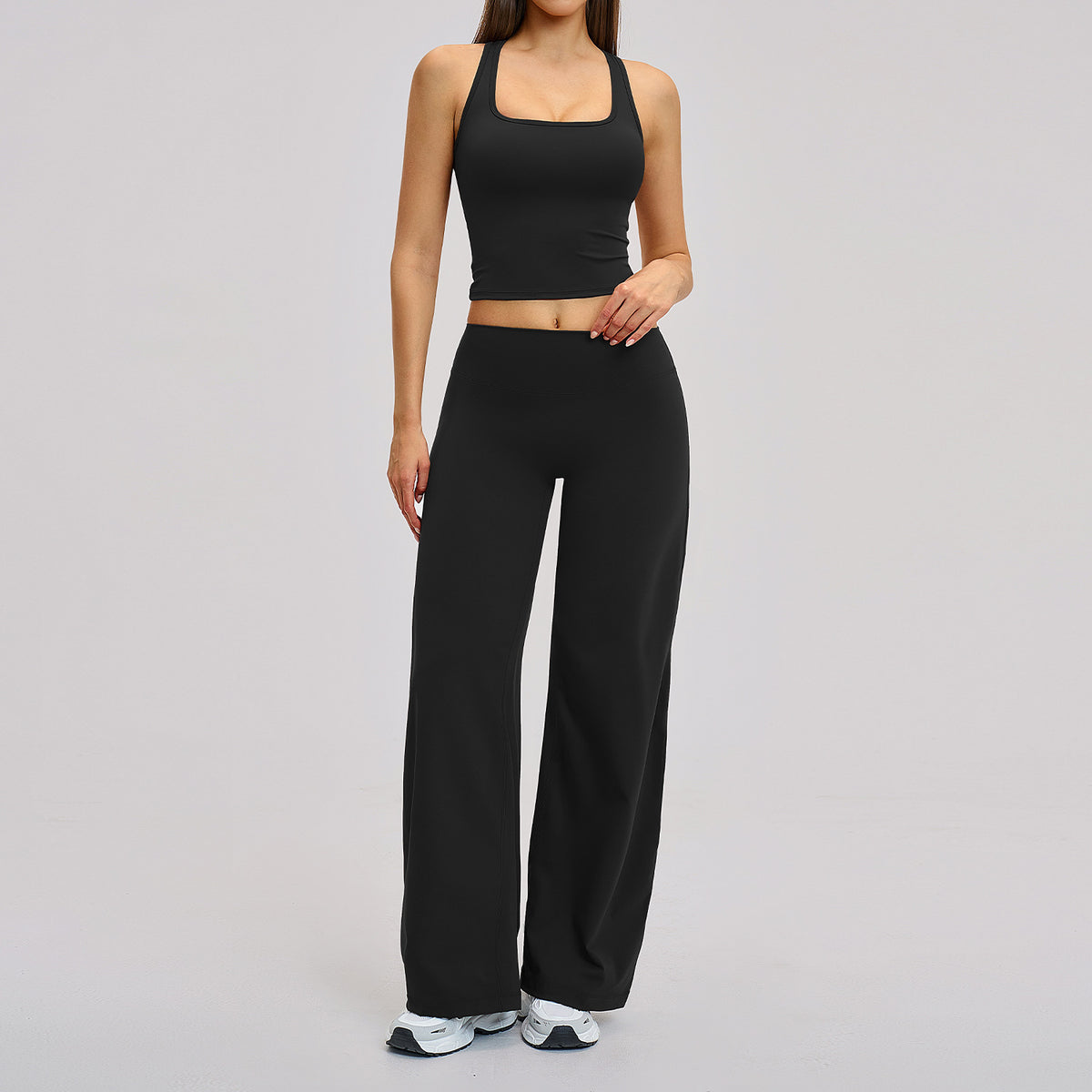 Women's Fleece-Lined Backless Activewear Set | Running & Yoga Fitness Suit