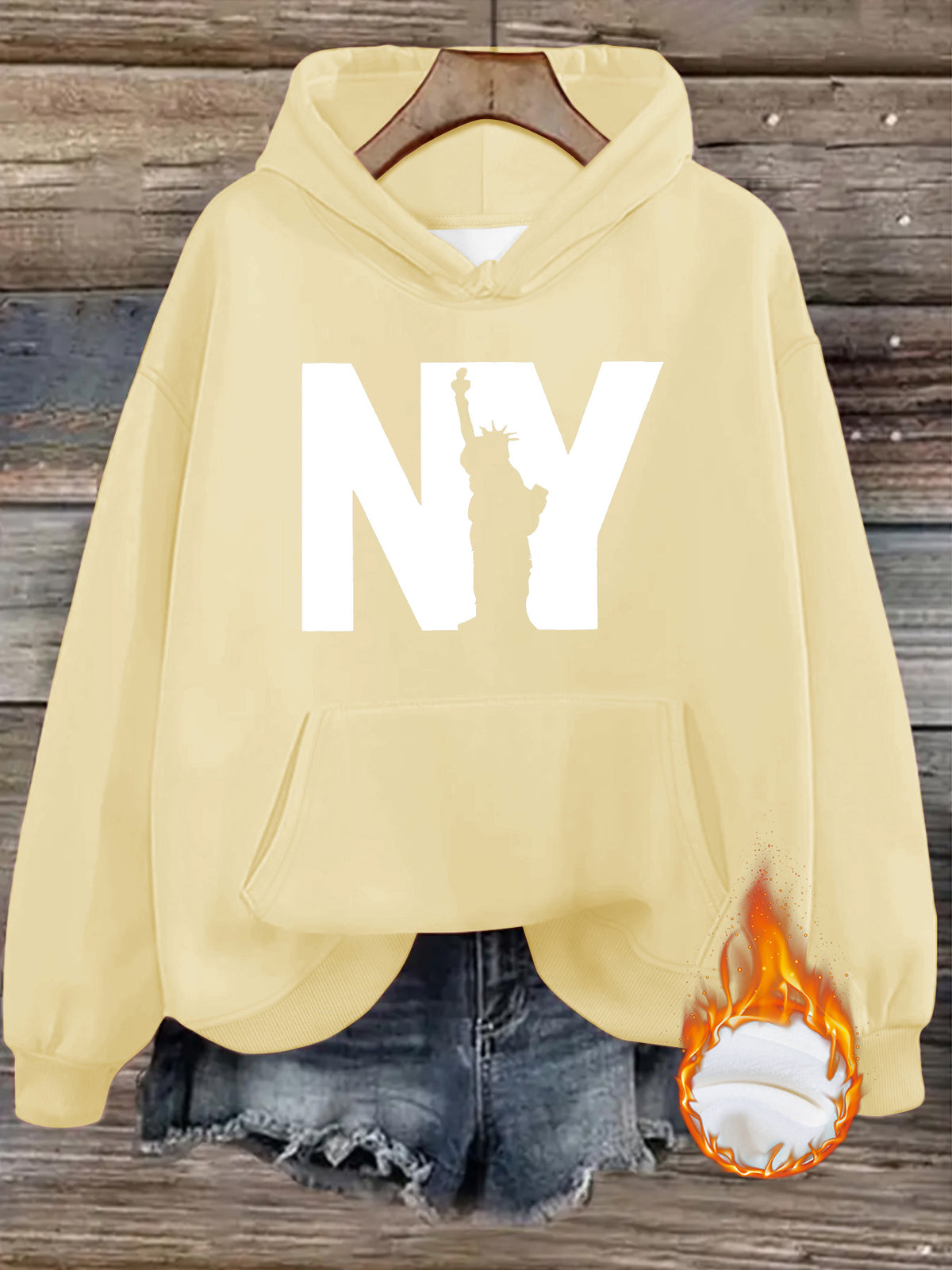 Velvet hooded sweatshirt