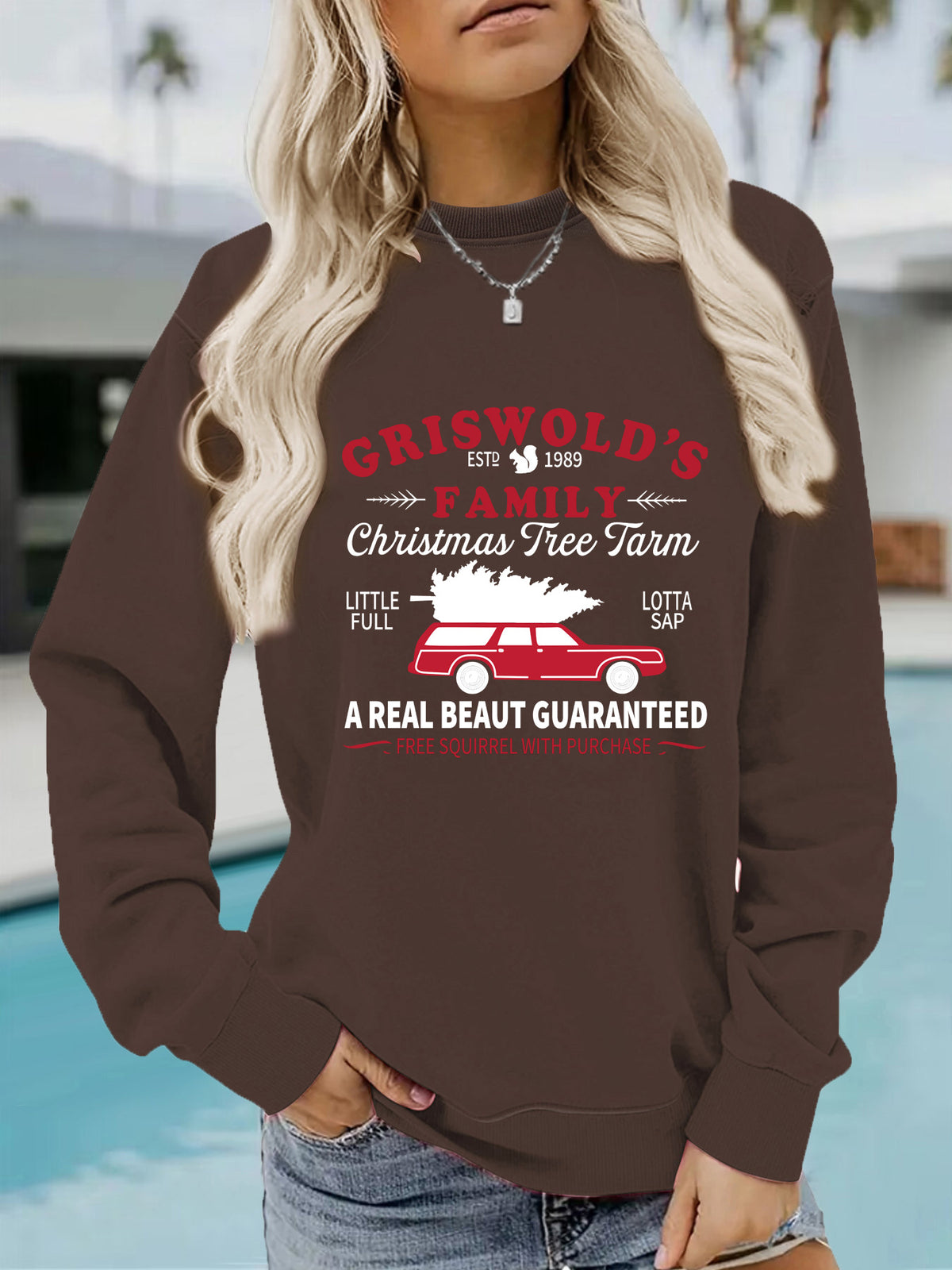 Women's Long Sleeve Graphic Pullover Sweatshirt | Round Neck