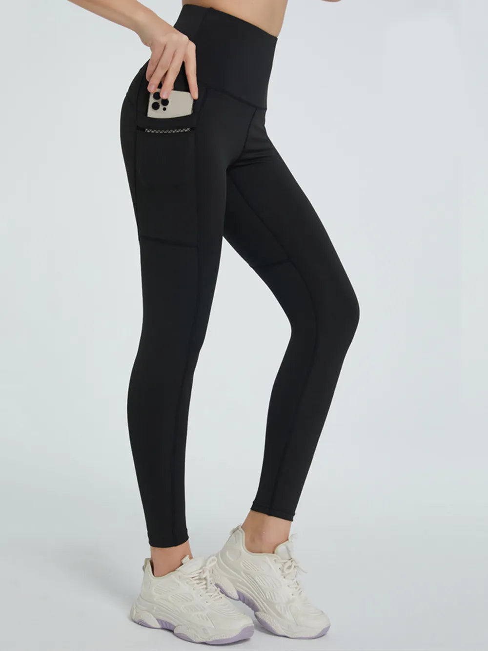 High Waist Active Leggings – Floral Cropped with Pockets