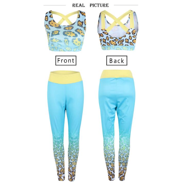 Women's 2-Piece Yoga Set | Leopard Sports Bra & High-Waist Leggings