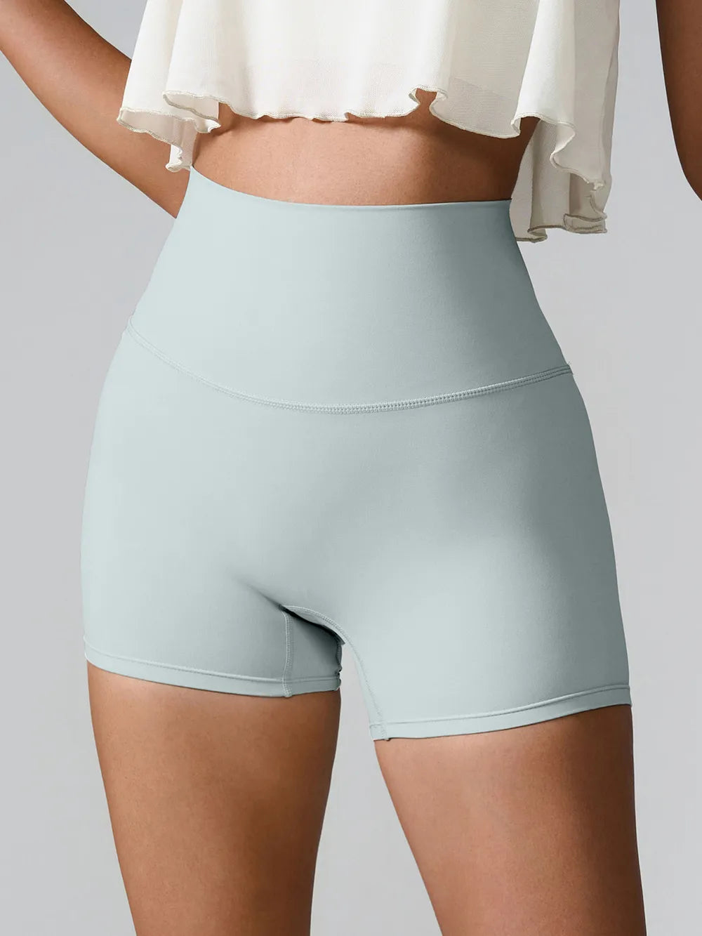 High Waist Active Shorts – Pocketed Stretch Nylon