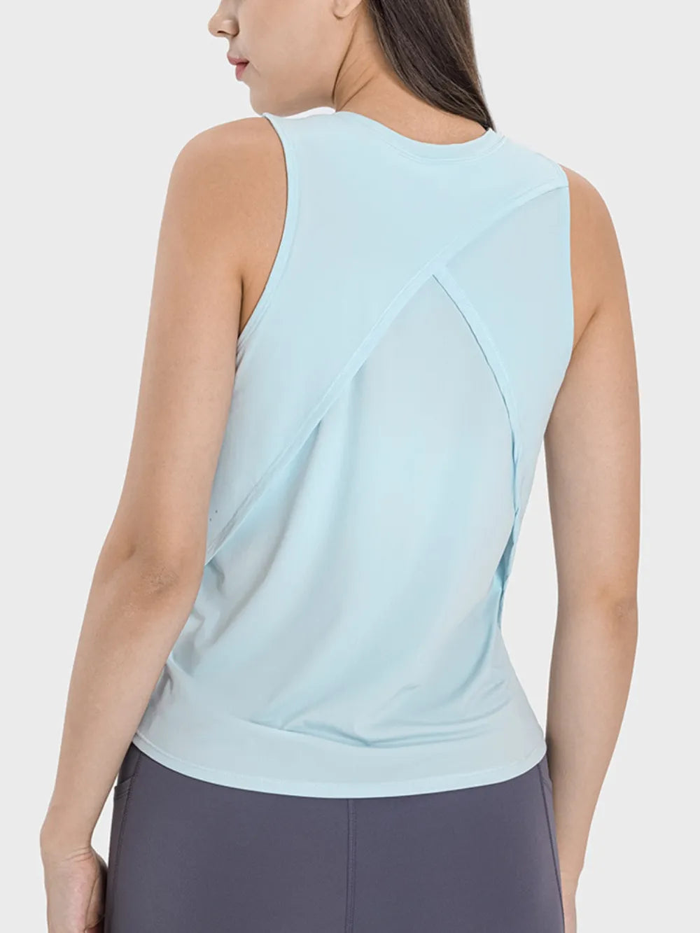 Round Neck Active Tank – Lightweight Nylon (Plus Sizes)