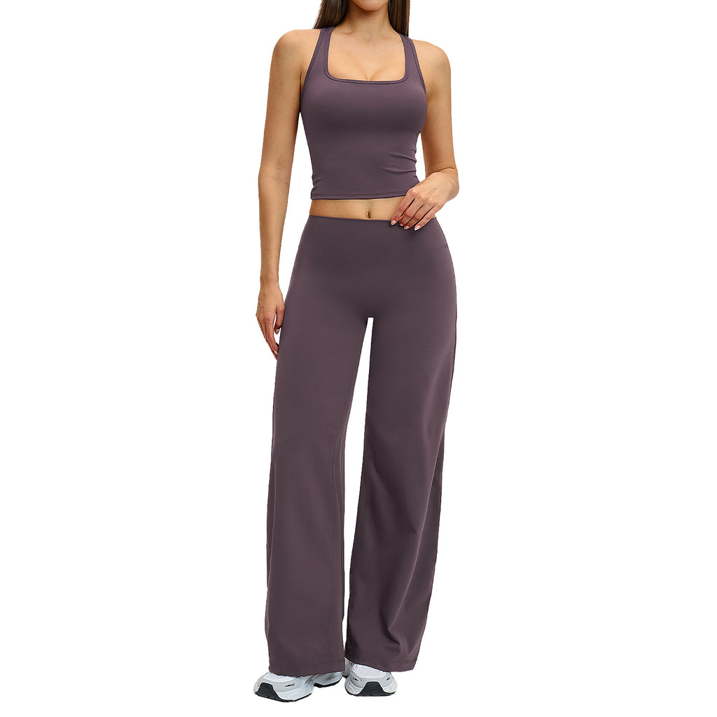 Women's Fleece-Lined Backless Activewear Set | Running & Yoga Fitness Suit