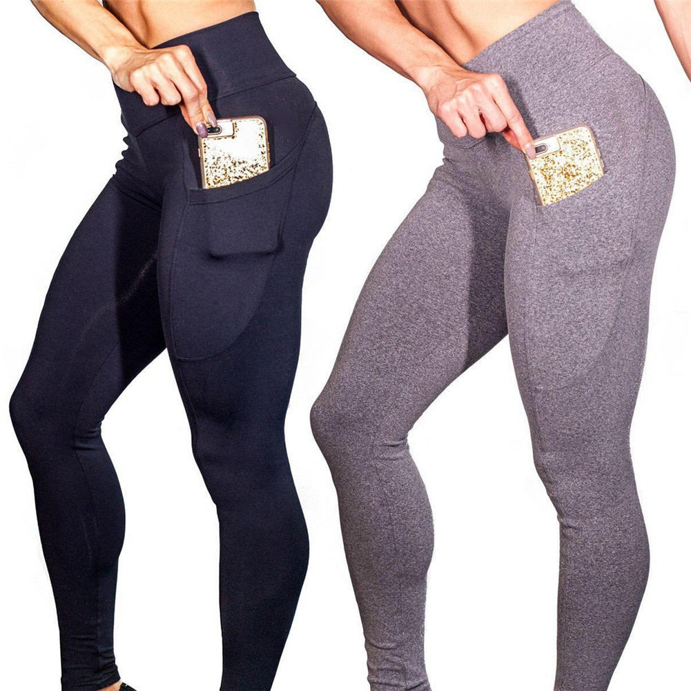 Women's High-Waist Push-Up Black Leggings | Slim Fit Workout Activewear