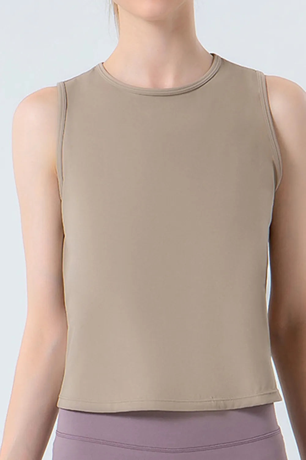 Round Neck Active Tank – Nylon Stretch (Multi-Color)