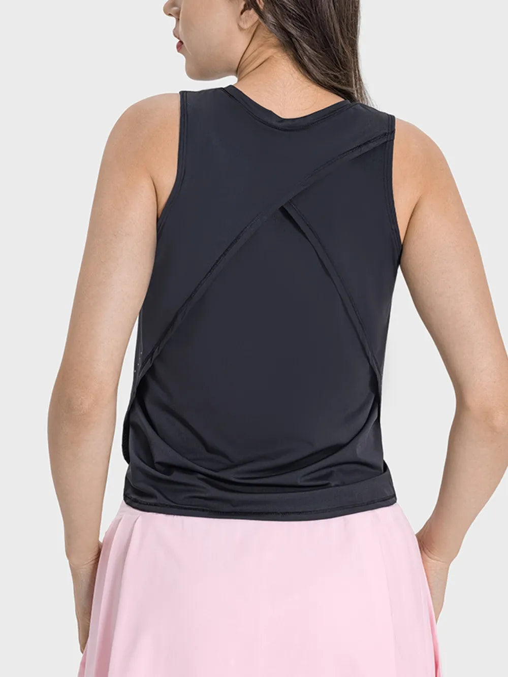 Round Neck Active Tank – Lightweight Nylon (Plus Sizes)