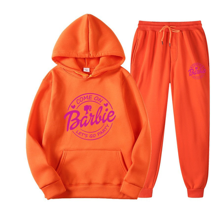 Two-Piece Set Letter Print, Unisex Sweatshirt and Activewear
