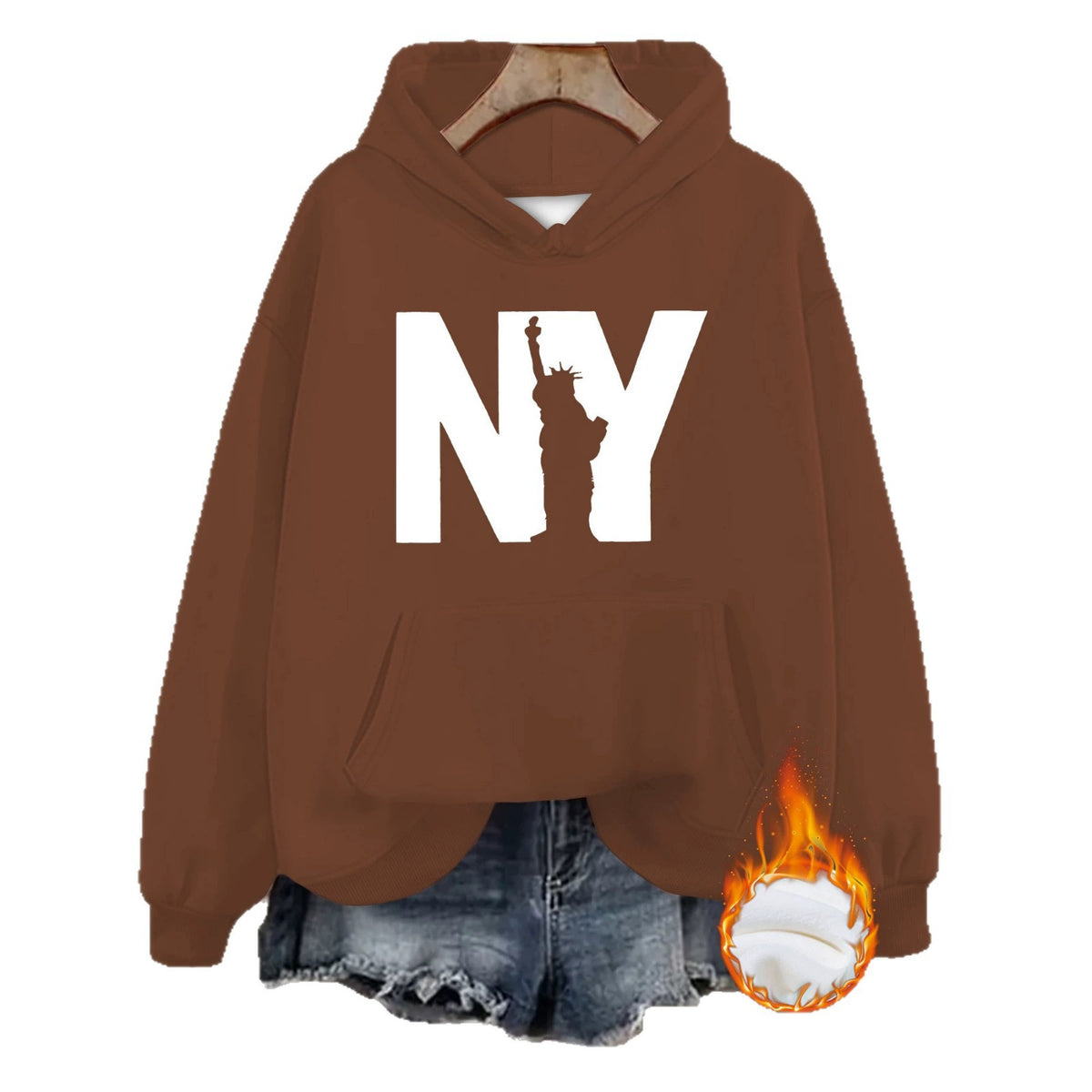 Velvet hooded sweatshirt
