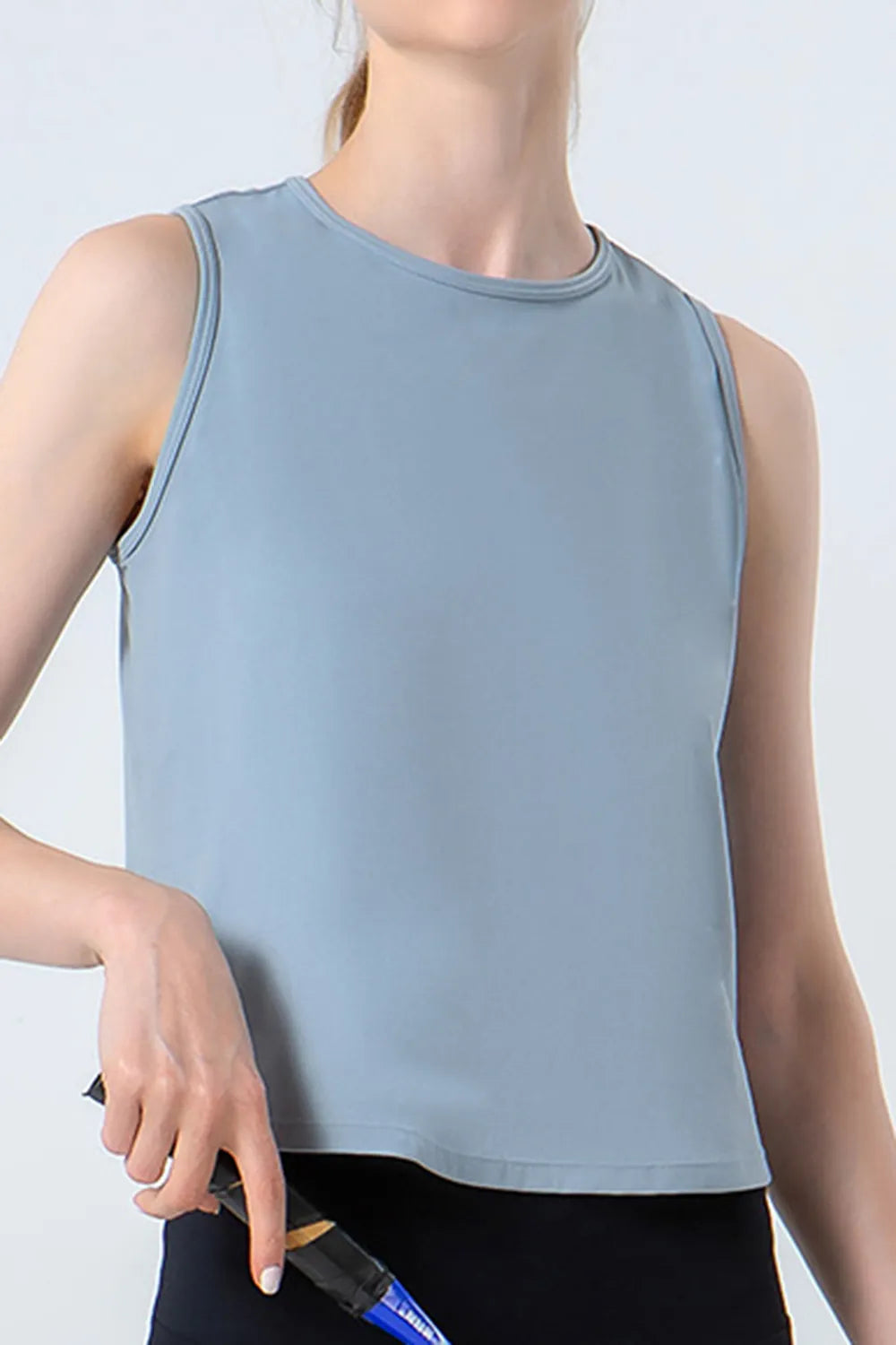 Round Neck Active Tank – Nylon Stretch (Multi-Color)