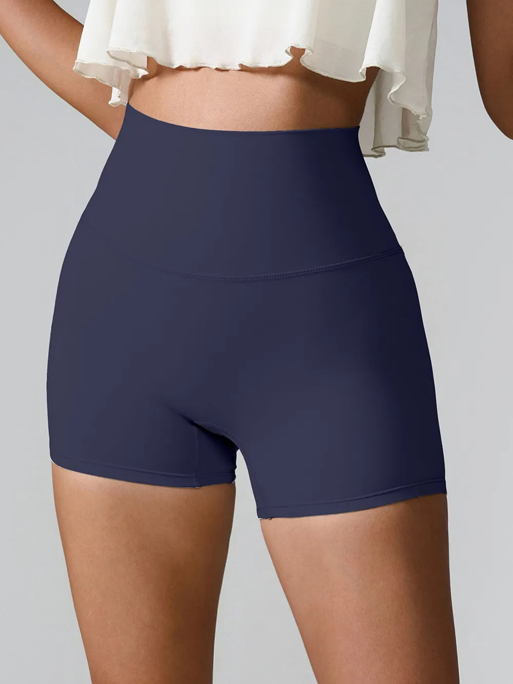 High Waist Active Shorts – Pocketed Stretch Nylon