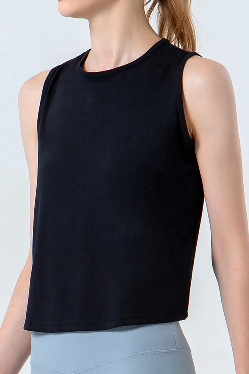 Round Neck Active Tank – Nylon Stretch (Multi-Color)