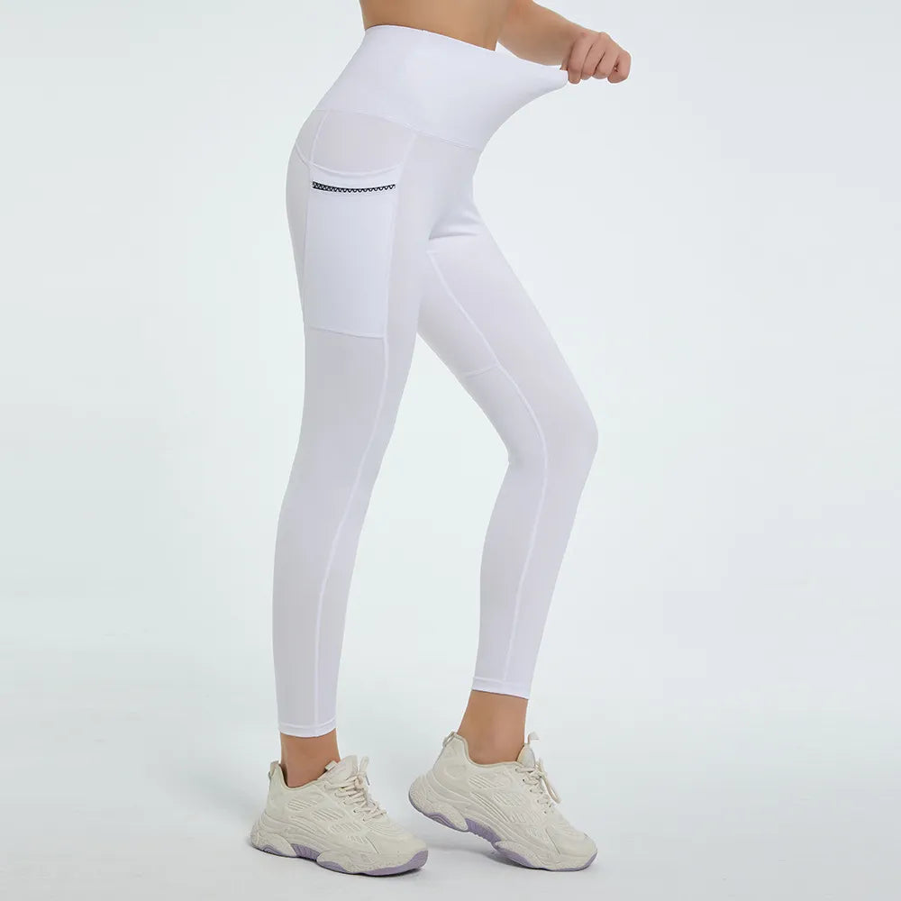 High Waist Active Leggings – Floral Cropped with Pockets