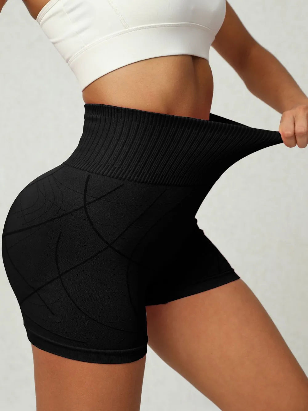 High Waist Active Shorts – Stretch Nylon (Bright Colors)