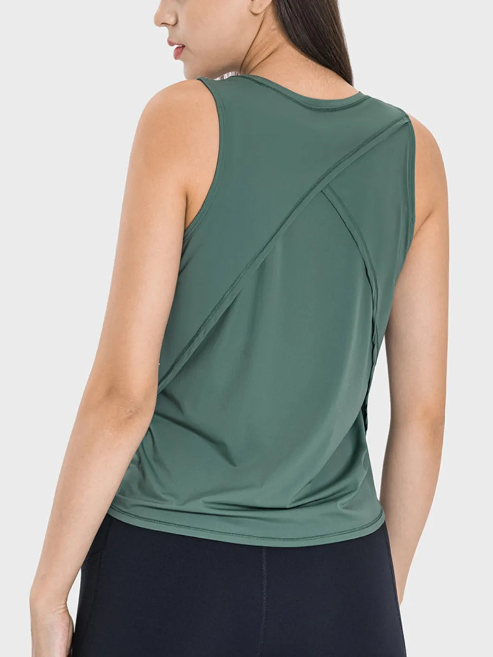 Round Neck Active Tank – Lightweight Nylon (Plus Sizes)