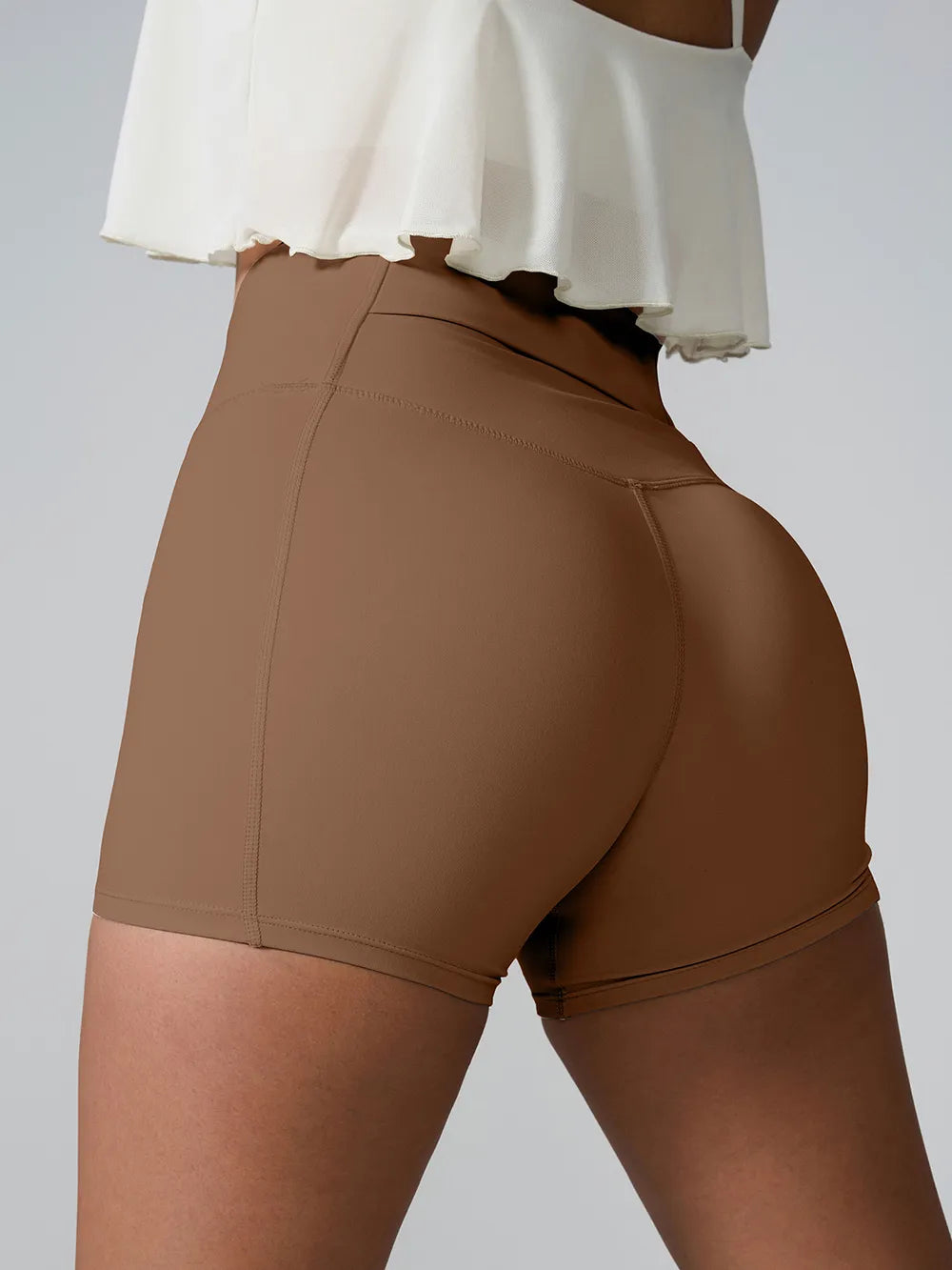 High Waist Active Shorts – Pocketed Stretch Nylon