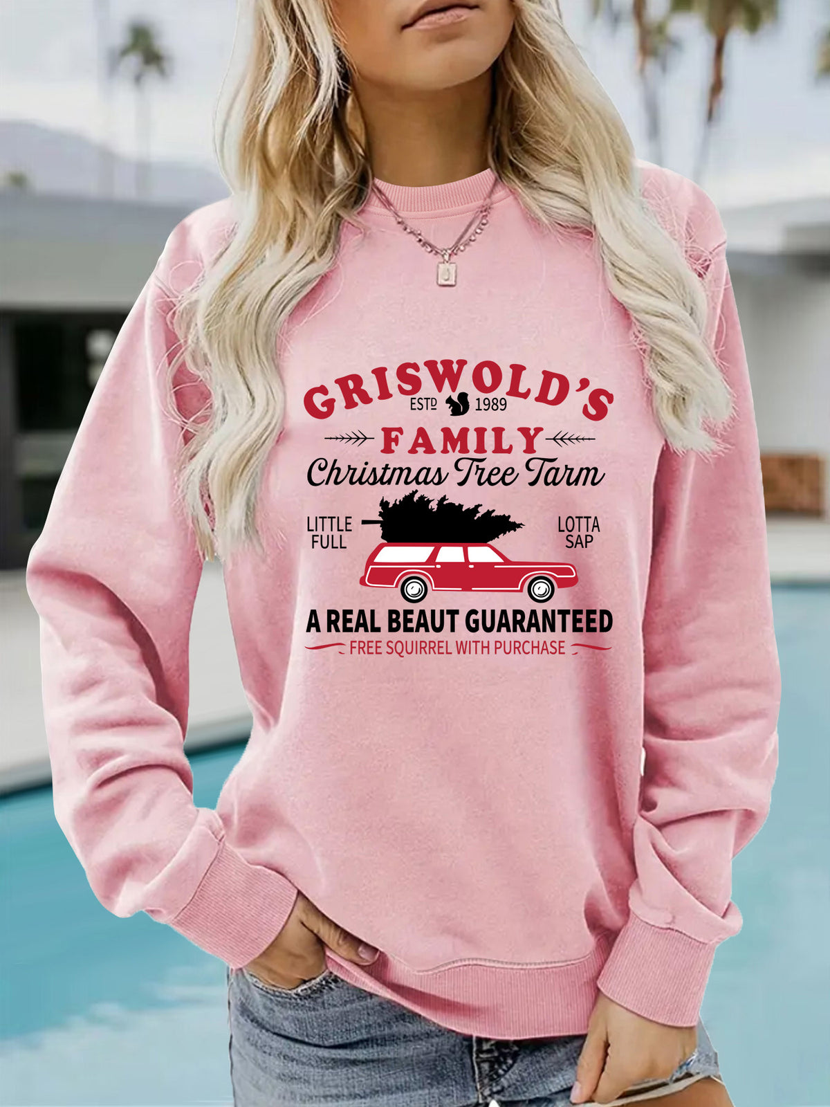 Women's Long Sleeve Graphic Pullover Sweatshirt | Round Neck