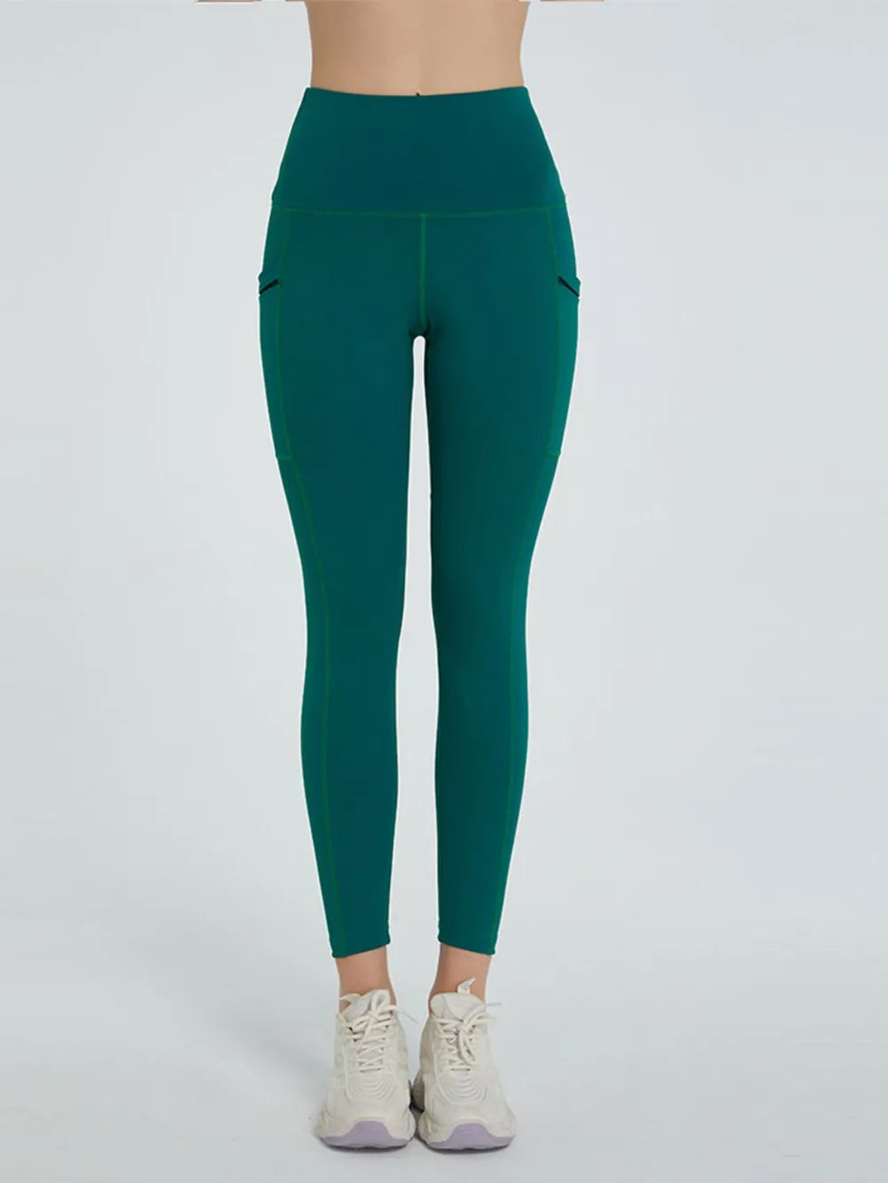 High Waist Active Leggings – Floral Cropped with Pockets
