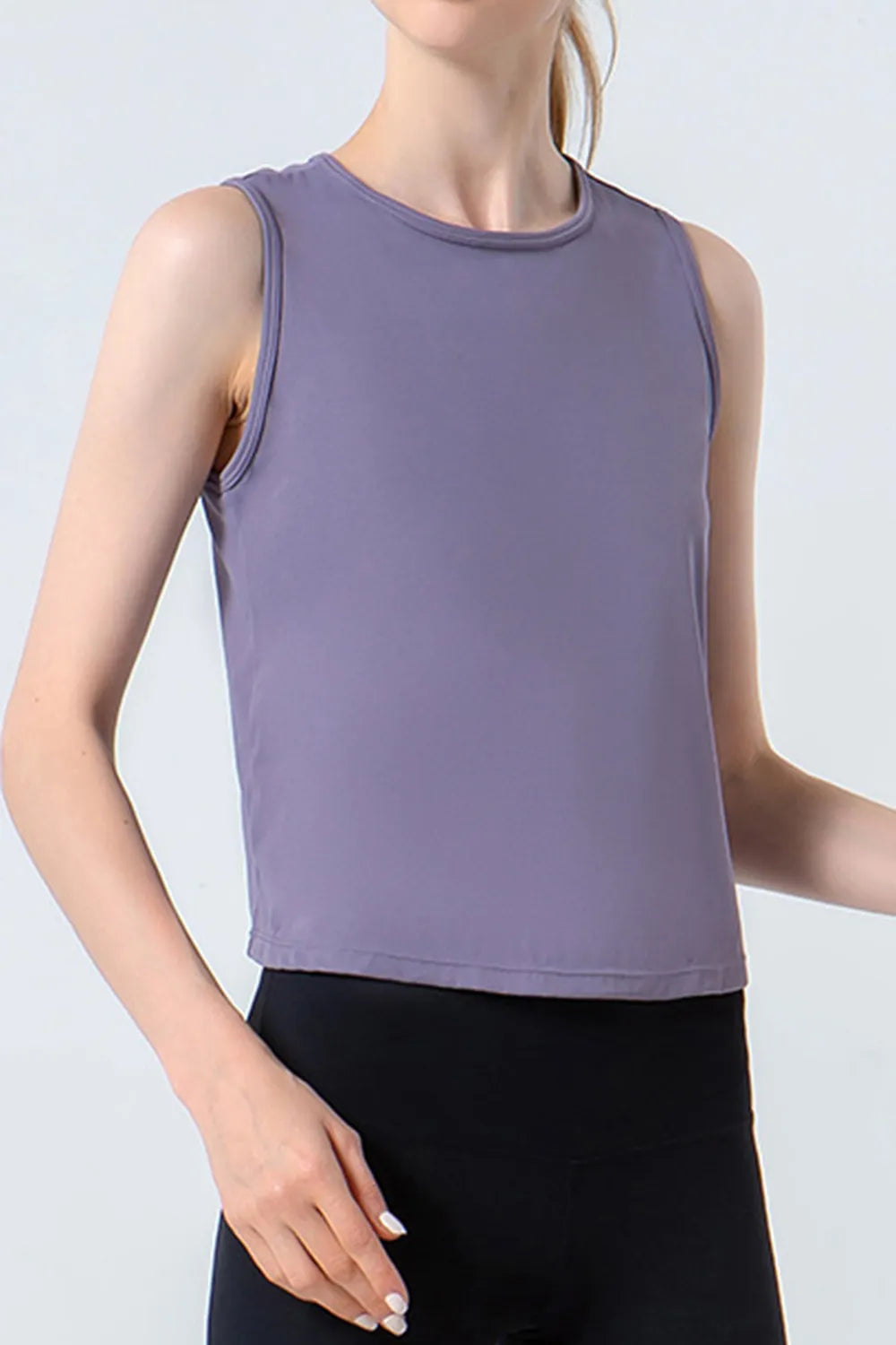 Round Neck Active Tank – Nylon Stretch (Multi-Color)