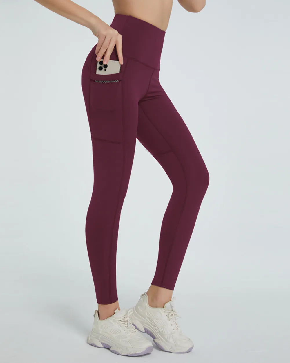 High Waist Active Leggings – Floral Cropped with Pockets