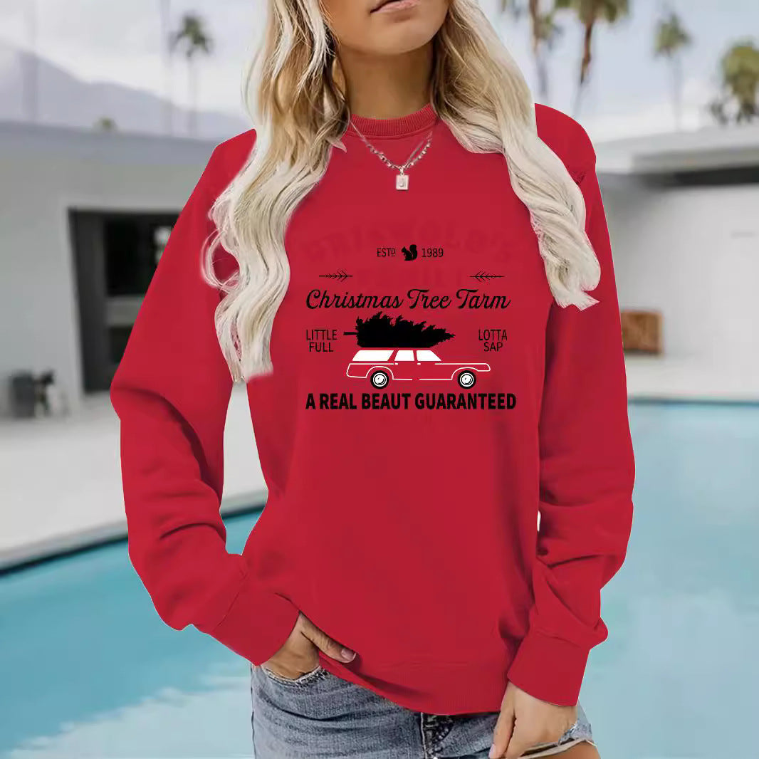 Women's Long Sleeve Graphic Pullover Sweatshirt | Round Neck
