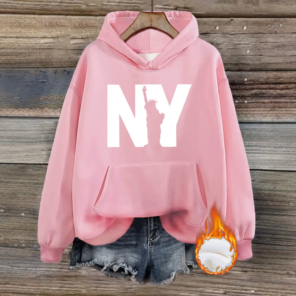 Velvet hooded sweatshirt