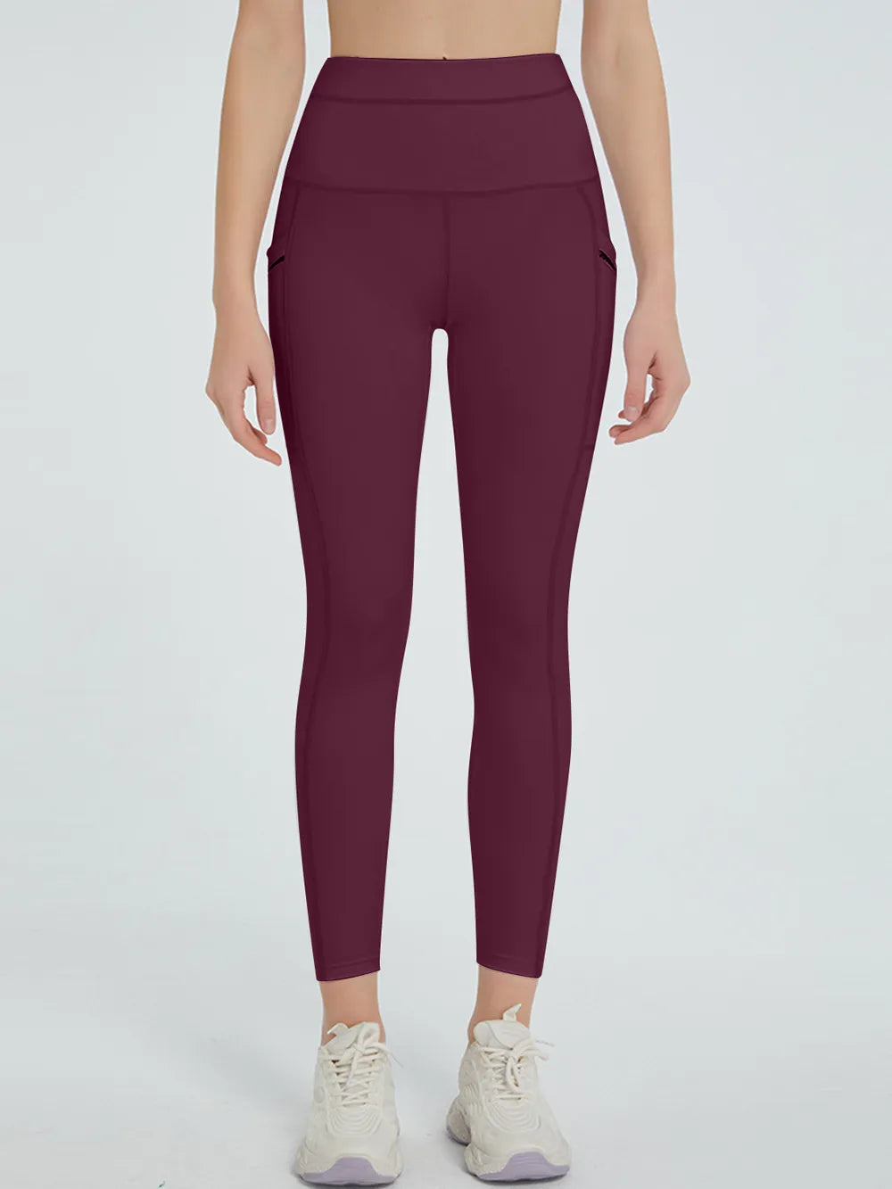 High Waist Active Leggings – Floral Cropped with Pockets