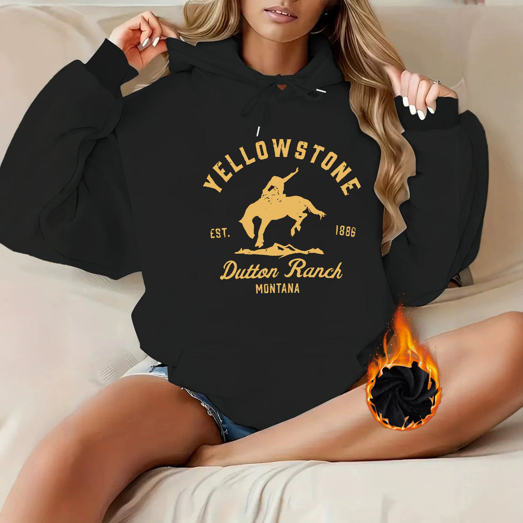 Cashmere Yellowstone Dutton Ranch Printed Hoodie