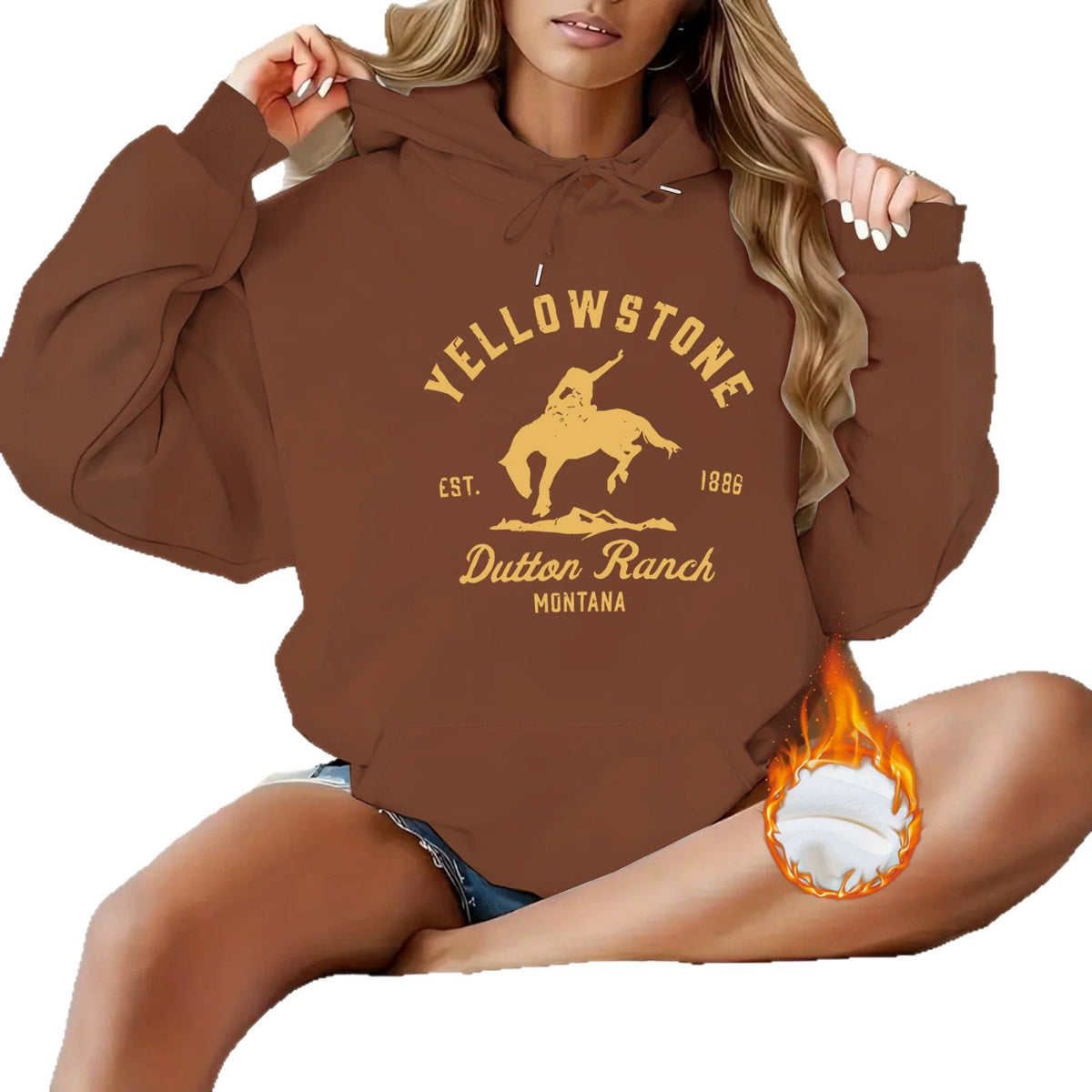 Cashmere Yellowstone Dutton Ranch Printed Hoodie