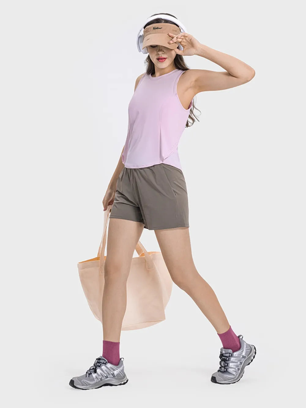 Round Neck Active Tank – Lightweight Nylon (Plus Sizes)