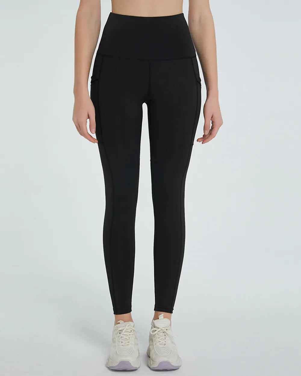 High Waist Active Leggings – Floral Cropped with Pockets