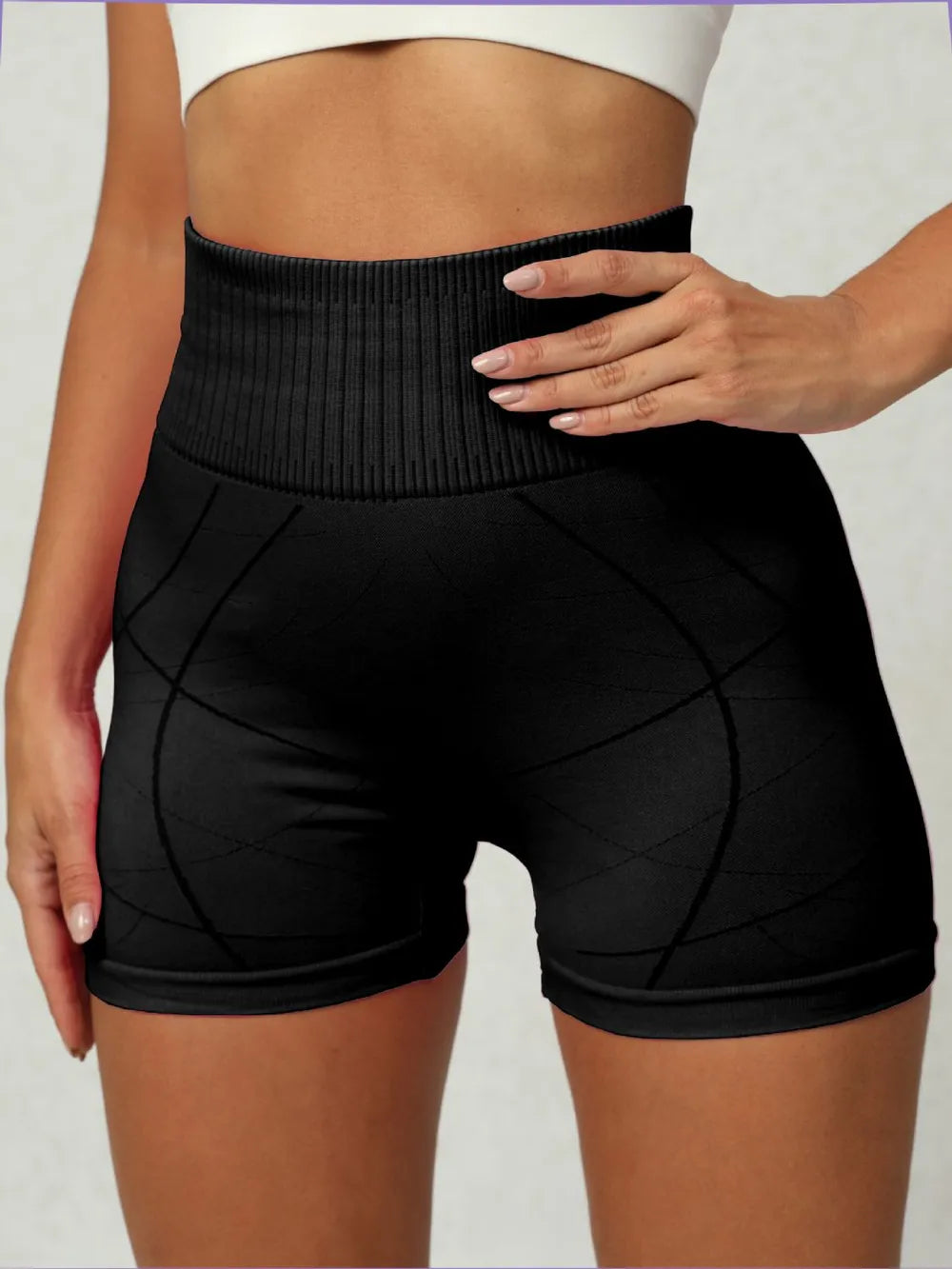High Waist Active Shorts – Stretch Nylon (Bright Colors)