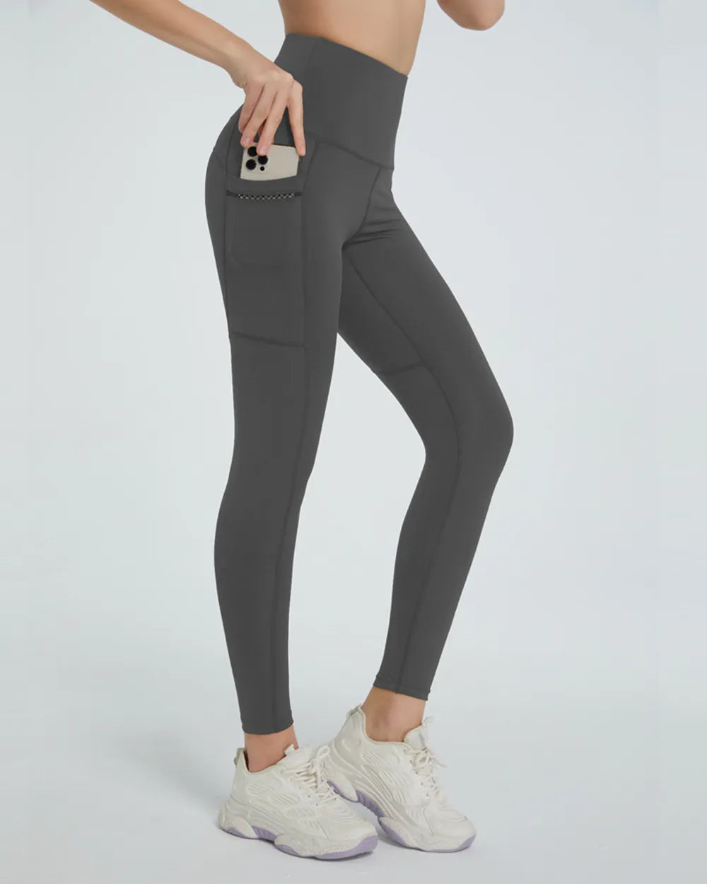 High Waist Active Leggings – Floral Cropped with Pockets