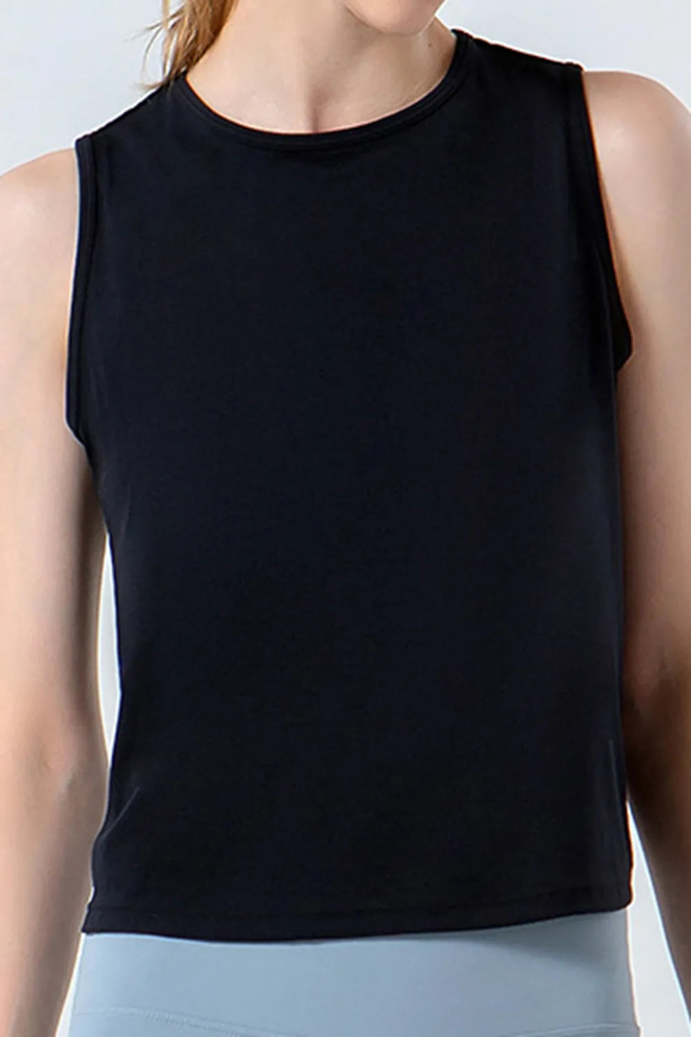 Round Neck Active Tank – Nylon Stretch (Multi-Color)