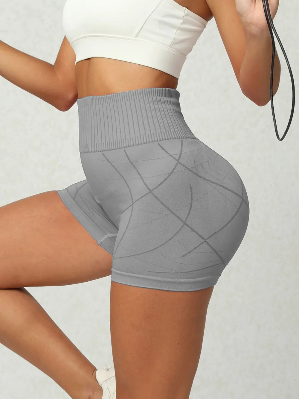 High Waist Active Shorts – Stretch Nylon (Bright Colors)