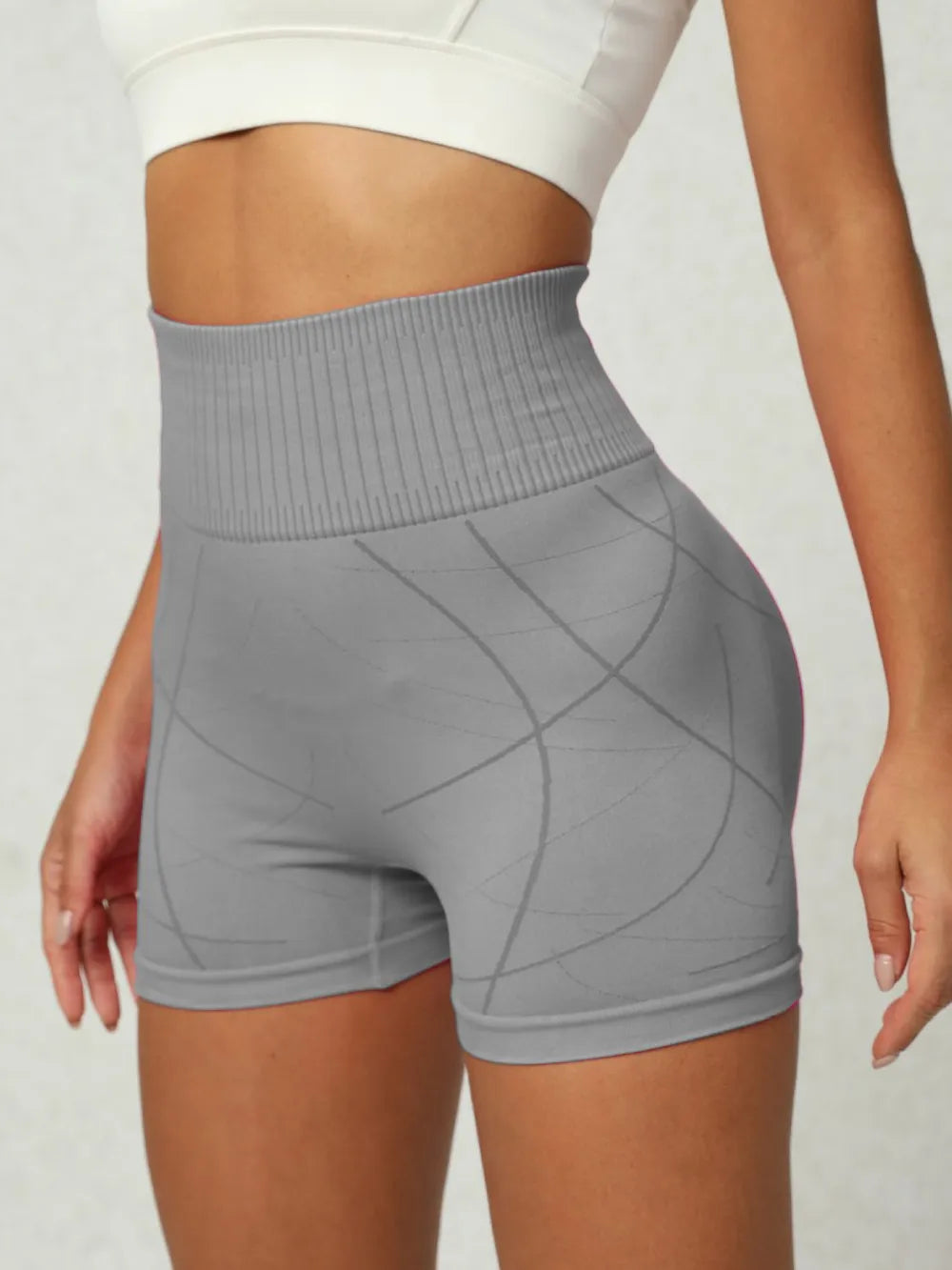 High Waist Active Shorts – Stretch Nylon (Bright Colors)