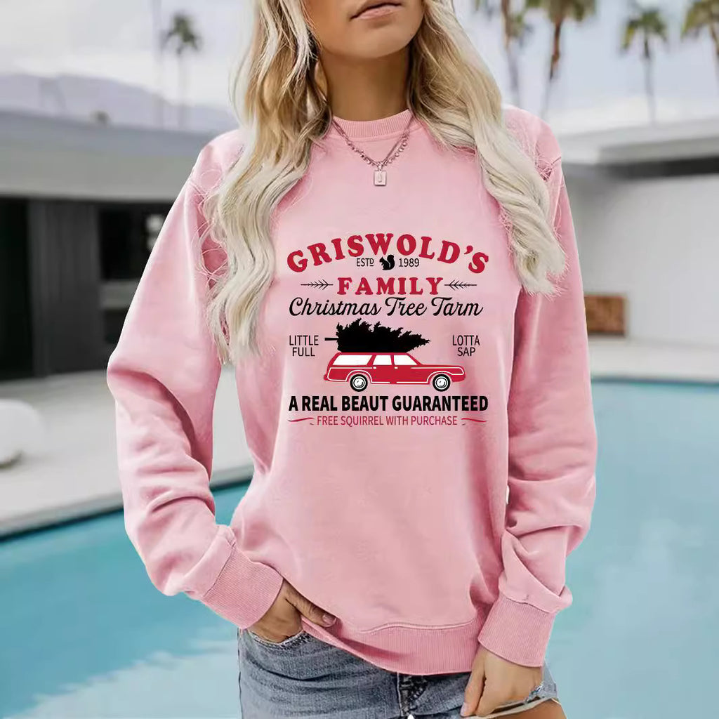 Women's Long Sleeve Graphic Pullover Sweatshirt | Round Neck