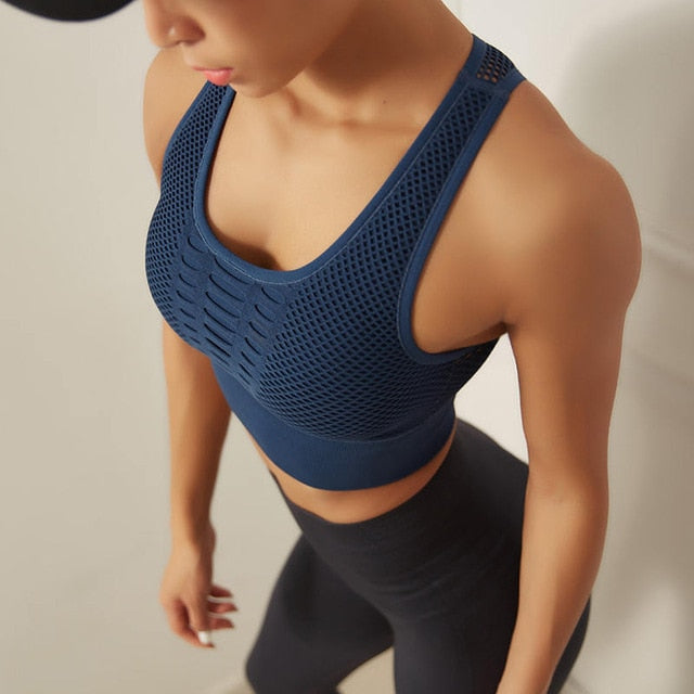Women's Seamless Racerback Sports Bra | Padded High-Impact Yoga & Gym Top
