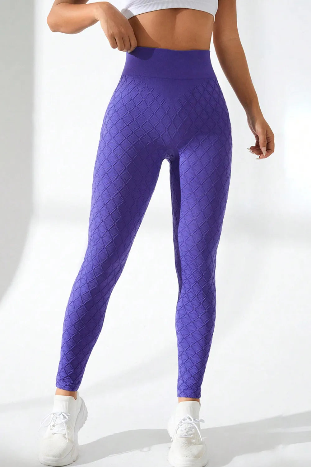 High Waist Active Leggings – Stretch Blend Blue Purple