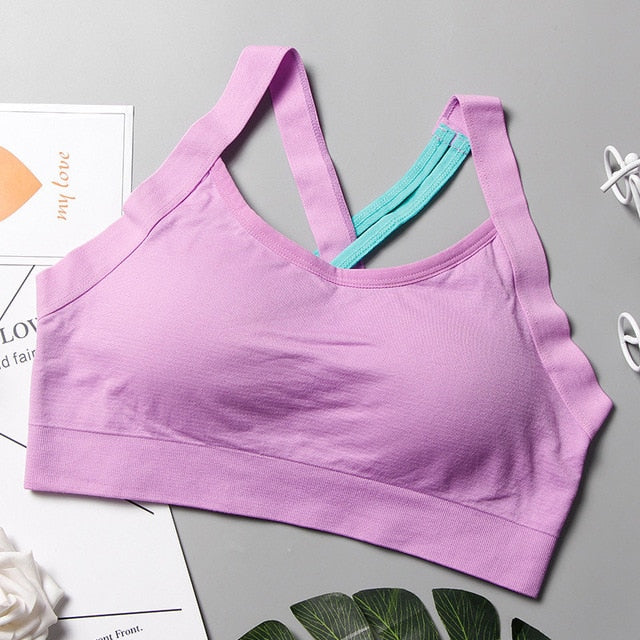 Women's Cross-Back Yoga Sports Bra | Crop Top for Gym & Fitness