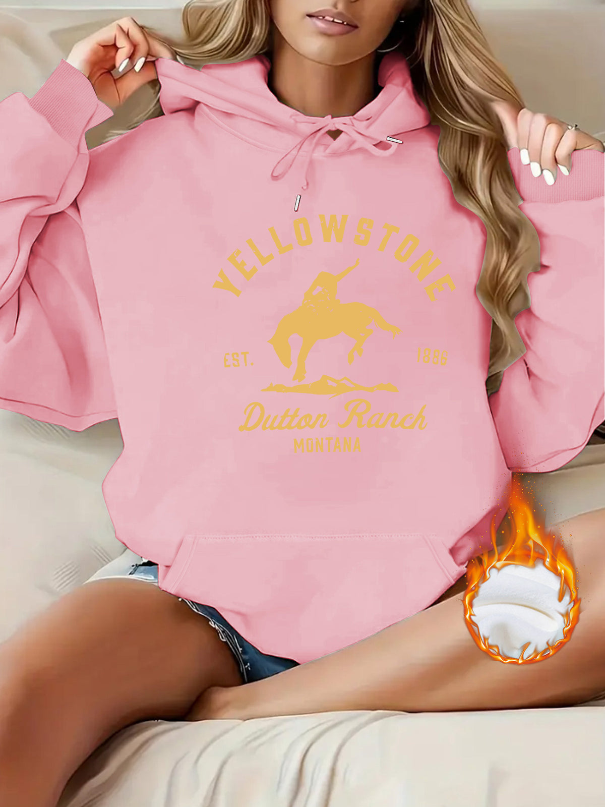 Cashmere Yellowstone Dutton Ranch Printed Hoodie