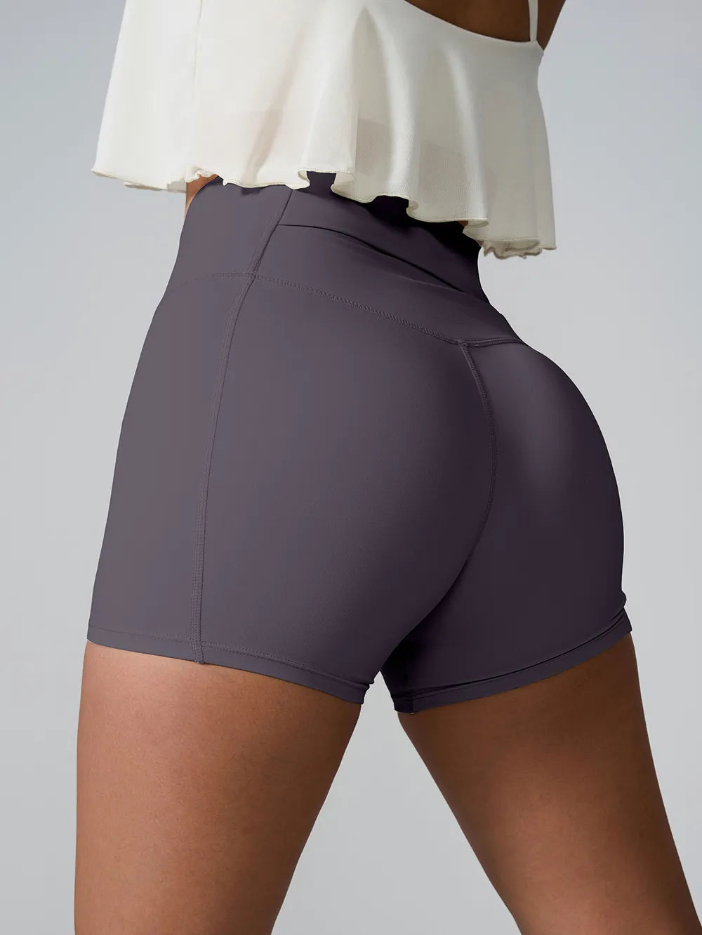 High Waist Active Shorts – Pocketed Stretch Nylon