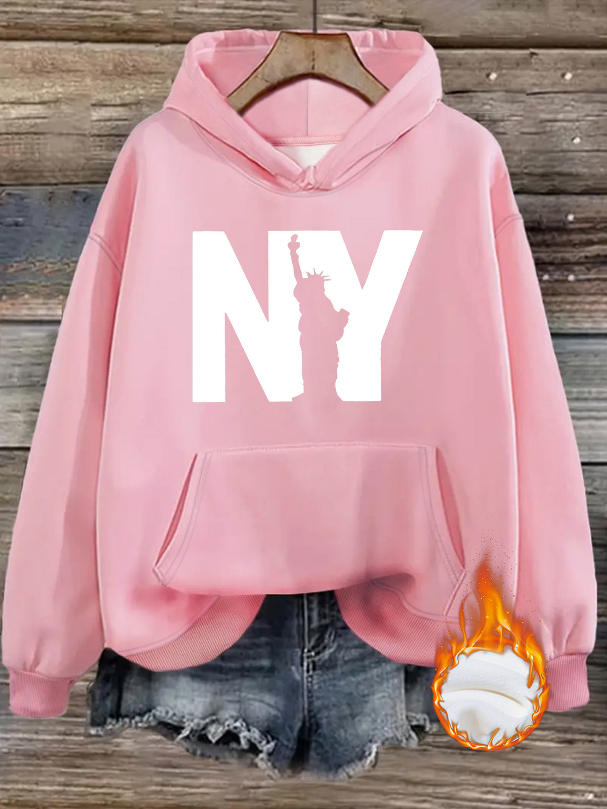 Velvet hooded sweatshirt