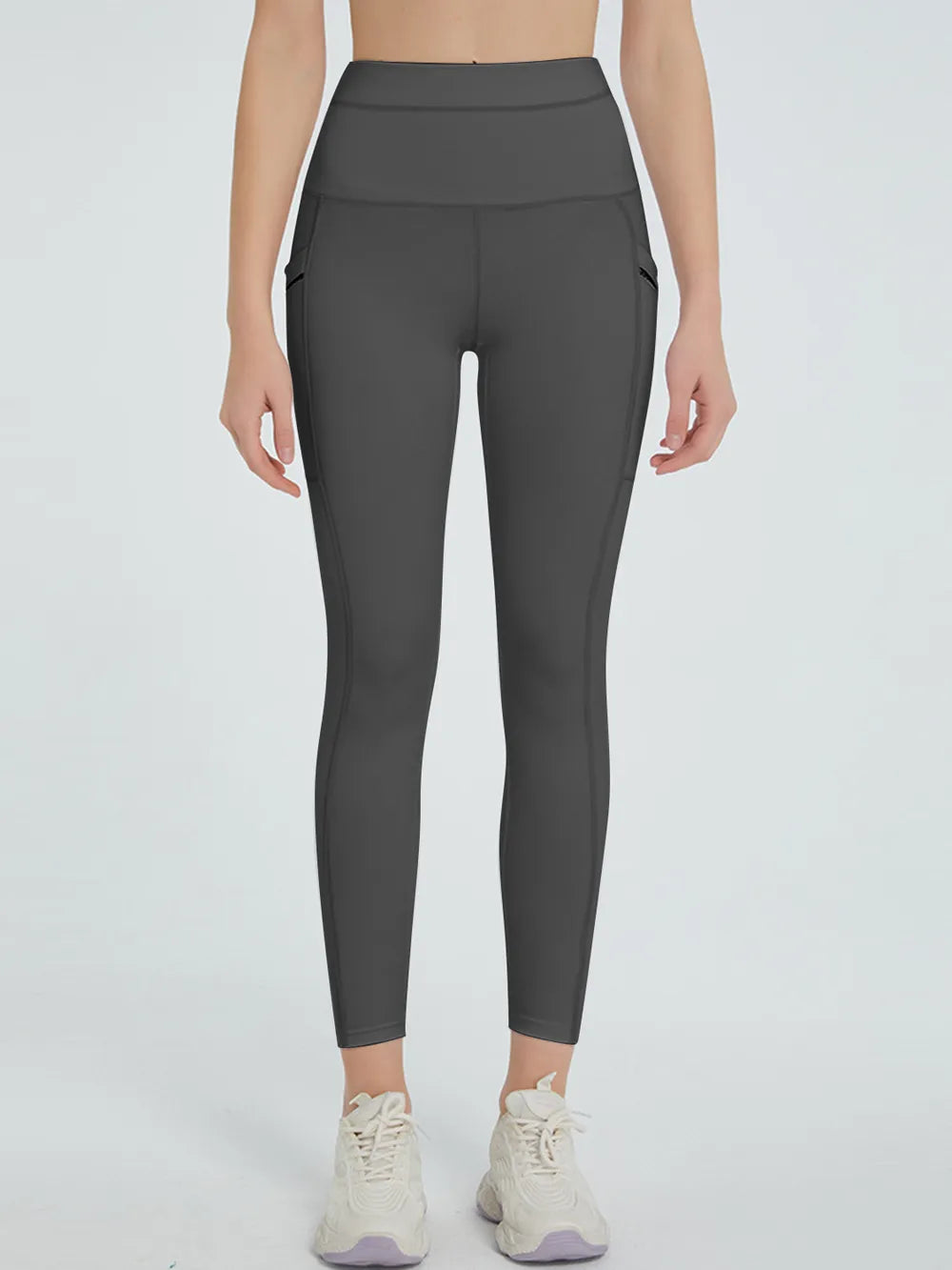 High Waist Active Leggings – Floral Cropped with Pockets