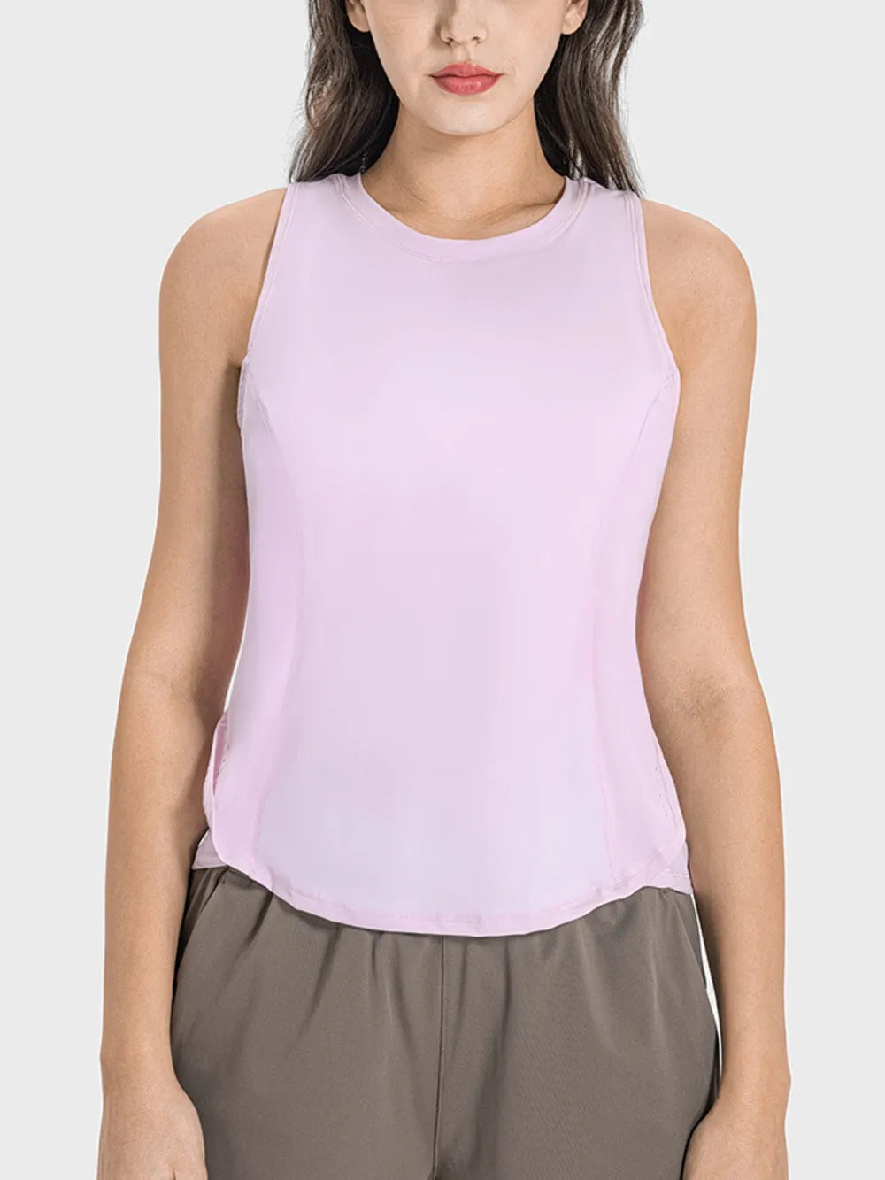 Round Neck Active Tank – Lightweight Nylon (Plus Sizes)