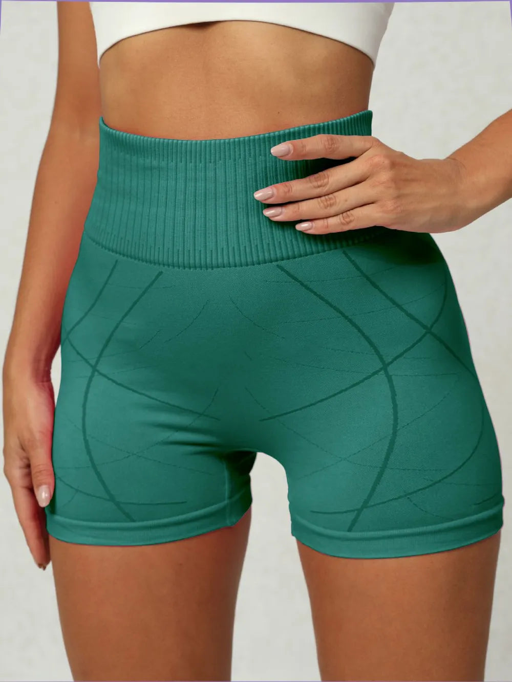 High Waist Active Shorts – Stretch Nylon (Bright Colors)