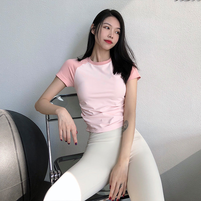 Women's Raglan Short Sleeve Activewear Top | Quick-Dry Running T-Shirt