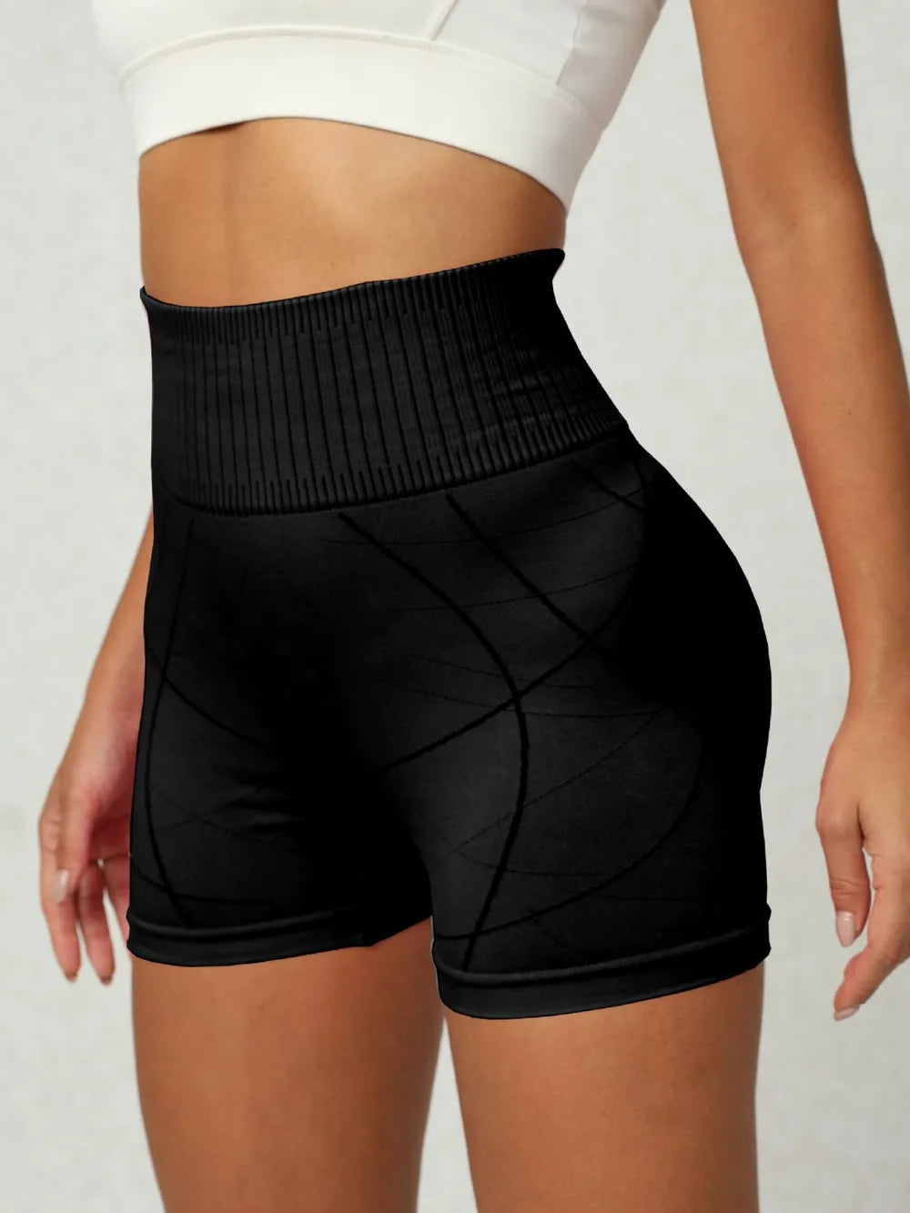 High Waist Active Shorts – Stretch Nylon (Bright Colors)